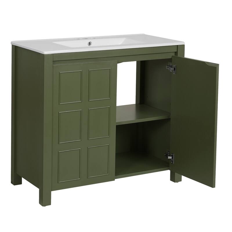 36 " Bathroom Vanity Organizer with Ceramic Sink