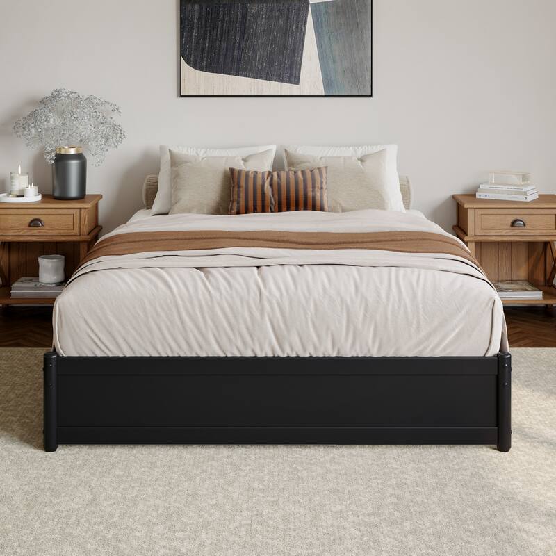 Barcelona Panel Platform Bed with Twin XL Trundle