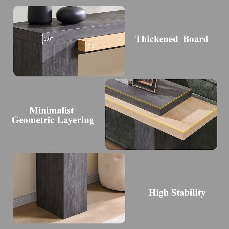 Modern Entryway Table, Wood Sofa Table Behind The Couch, Narrow Table