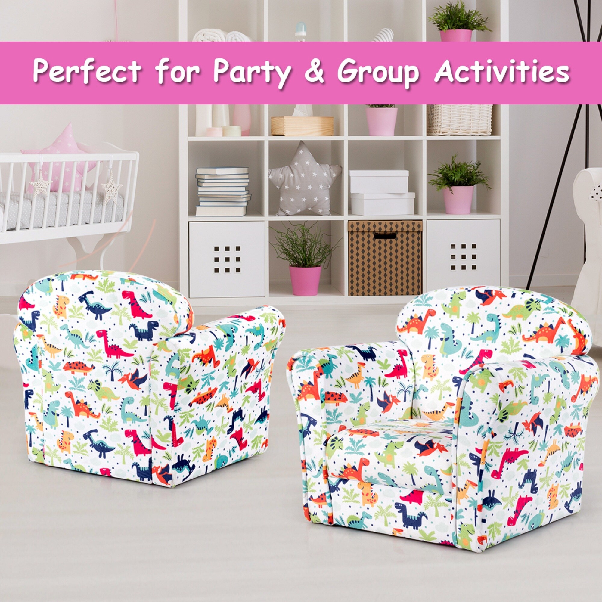 Single Sofa Children Armrest Chair Dinosaur Pattern Kids Lovely Gift Bed Bath Beyond 31570870