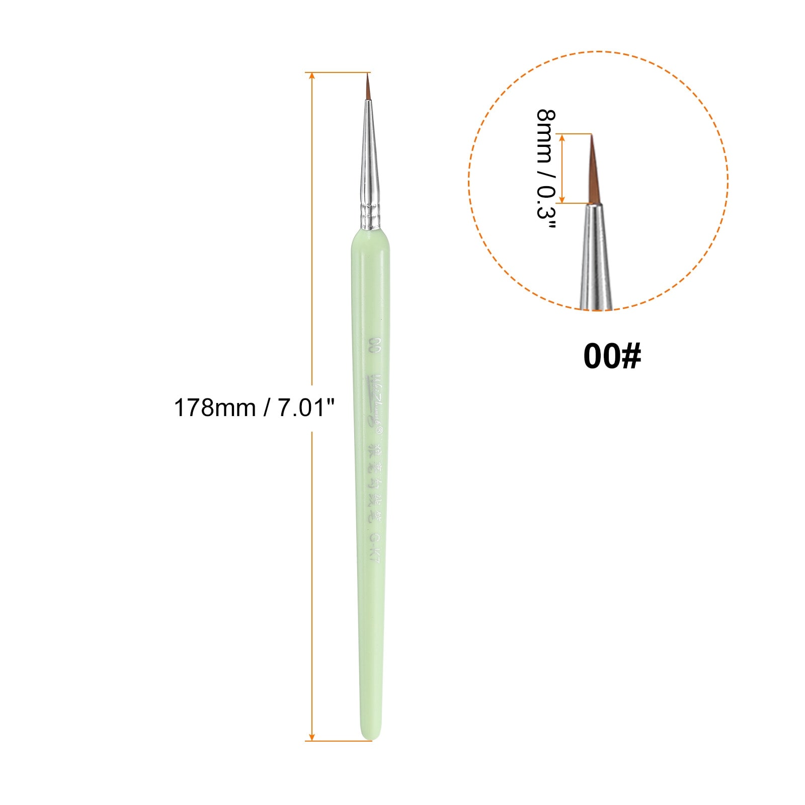 Detail Paint Brushes Pointed Tip Nylon Miniature Painting Brush for Watercolor Oil Acrylic Painting