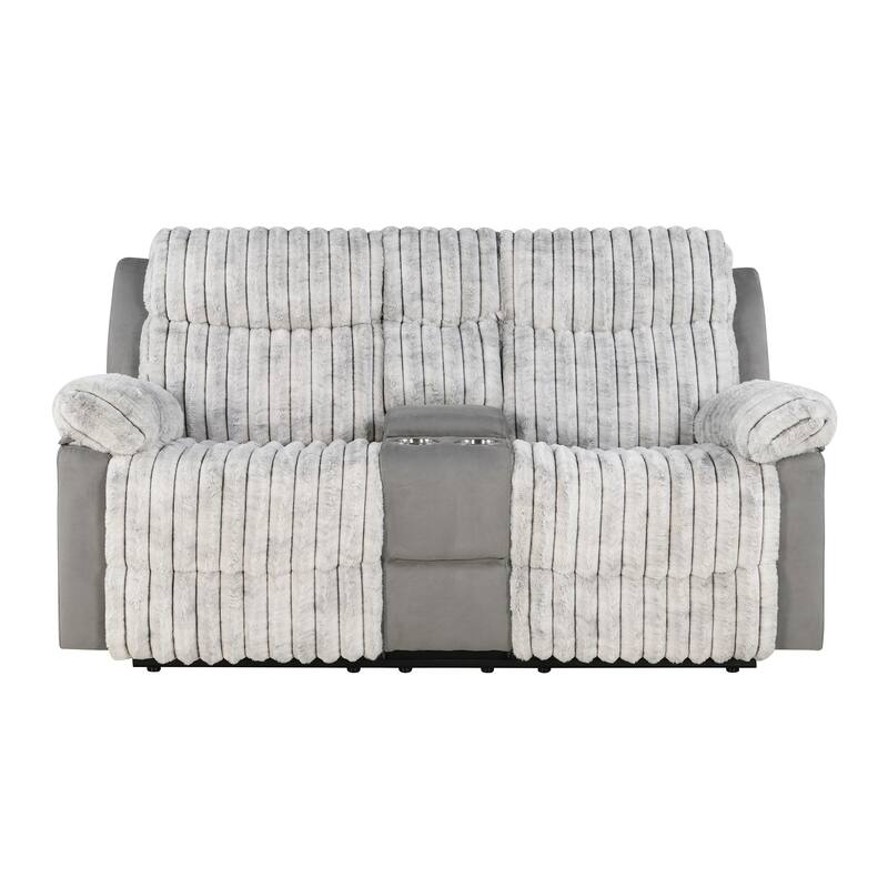 Brown Console Reclining Loveseat