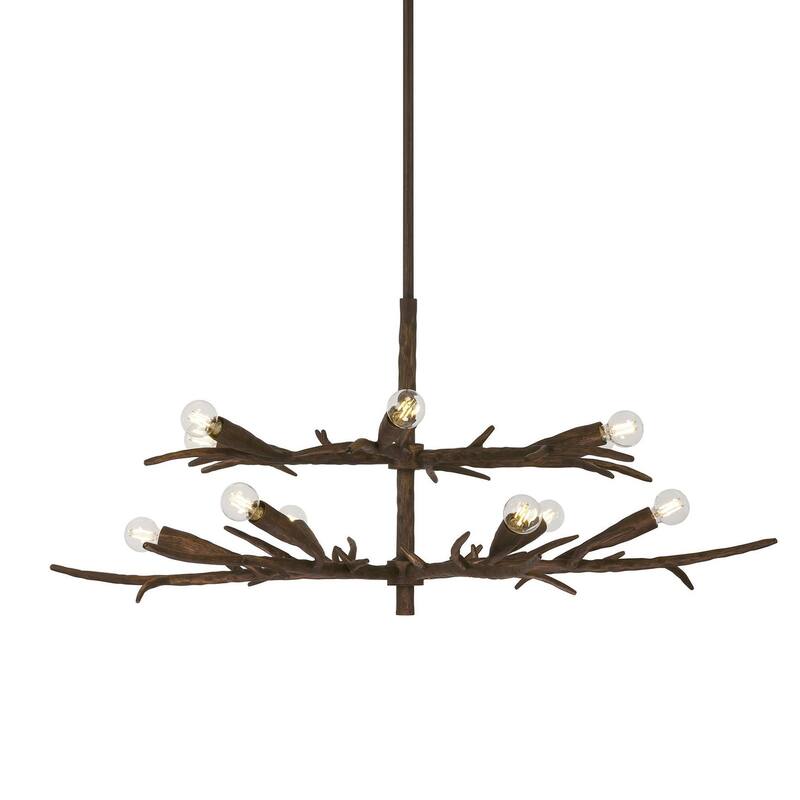 Savoy House 1-5398-12 Palisades 12 Light 40" Wide Abstract Chandelier - Bark