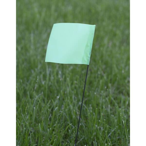 C.H. Hanson 21 in. Fluorescent Lime Marking Flags Polyvinyl 100 pk 21