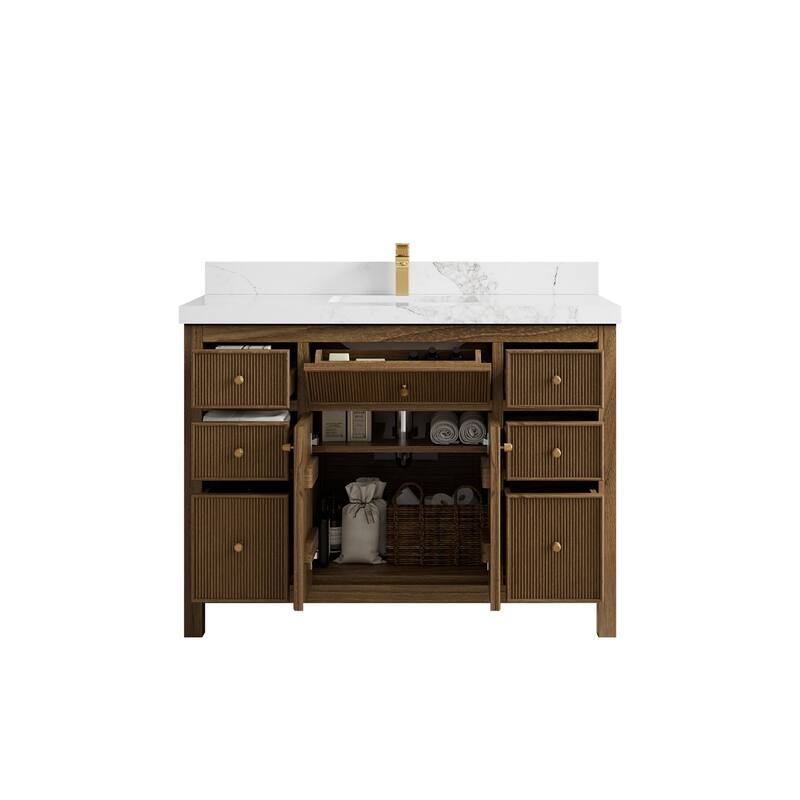 Willow Collections 48 in. W x 22 in. D Sonoma Teak Single Sink Bathroom Vanity with Countertop