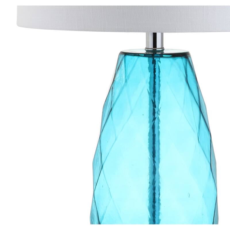Night 26.5" Glass/Metal LED Table Lamp, Smoked Gray by JONATHAN Y