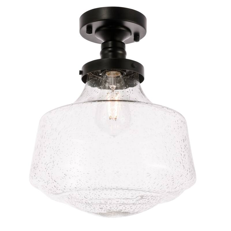 Klyle 1-Light Clear Bubble Glass Flush mount