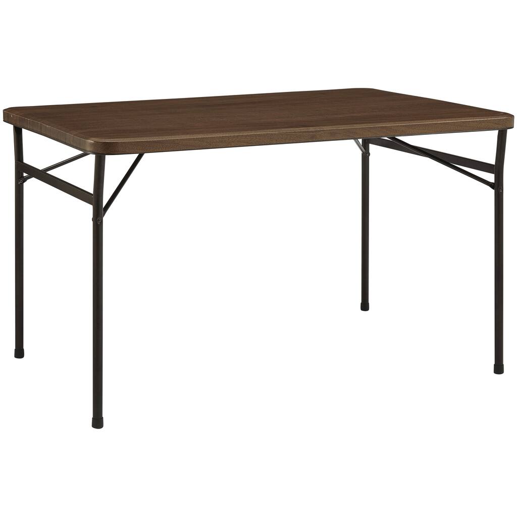 48" Faux Wood Folding Table, Walnut