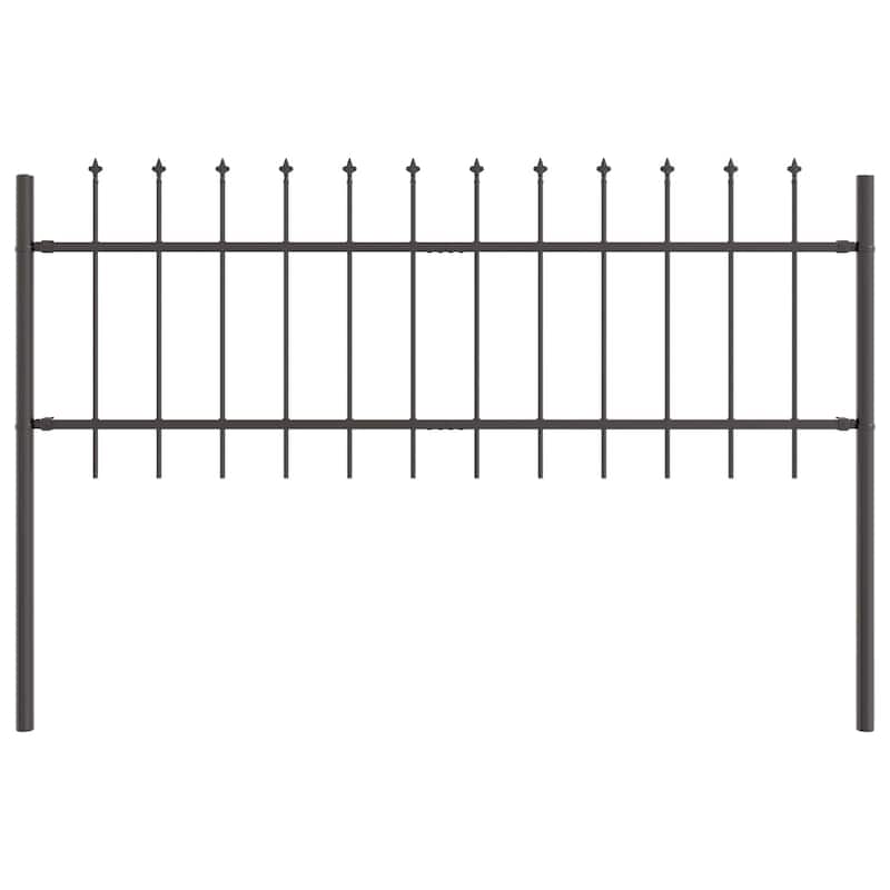 vidaXL Garden Fence Gray Powder-coated steel