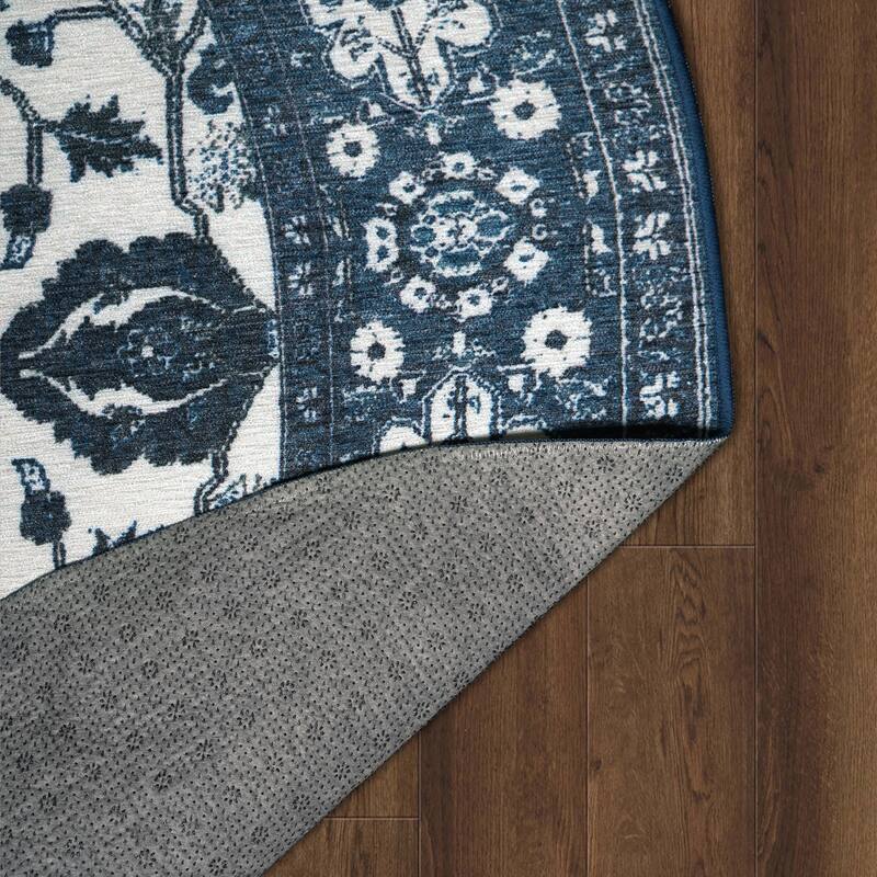My Magic Carpet Machine Washable Accent Rug Ramage Blue