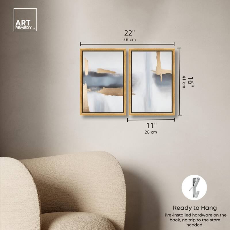 Visual Gold Vortex I Canvas Set of 2 by Art Remedy