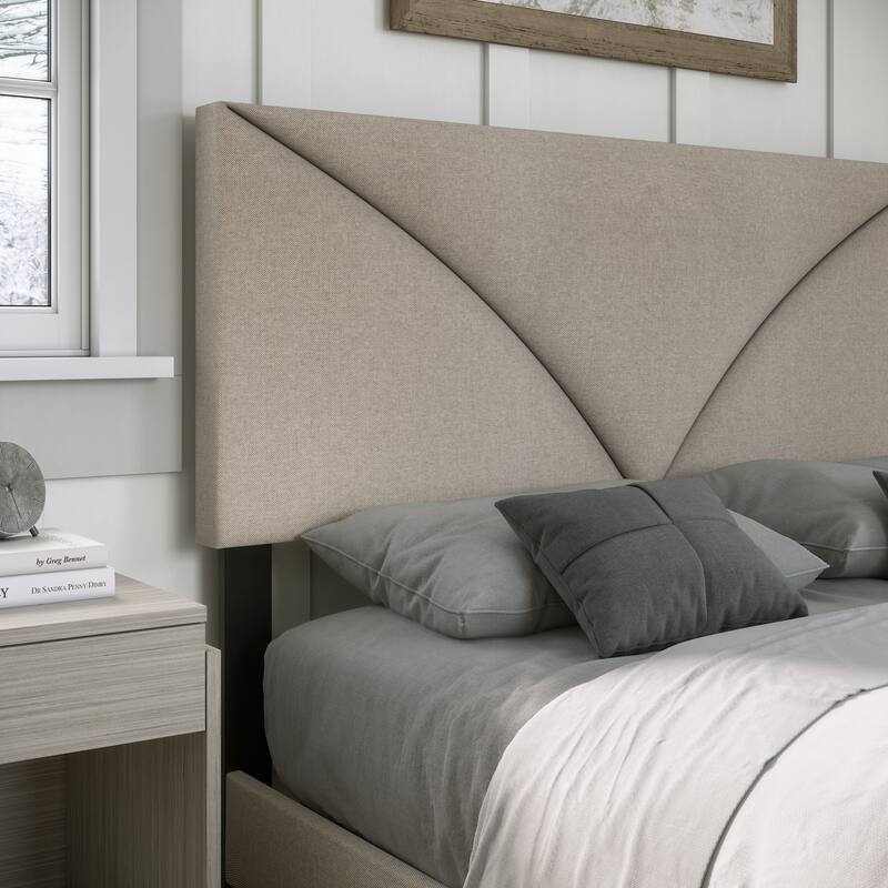 Boyd Sleep Cornerstone Faux Leather Upholstered Platform Bed Frame with Adjustable Headboard