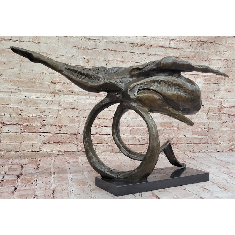 Abstract Bronze Whale Sculpture – Unique Marine Art For Coastal Decor By Dali
