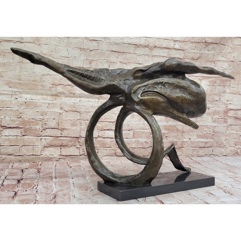 Abstract Bronze Whale Sculpture – Unique Marine Art For Coastal Decor By Dali