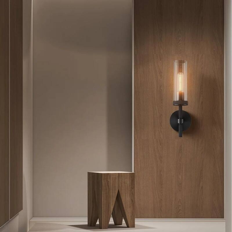 KAYLA Indoor Wall Light, Brass Wall Sconces Lighting Fixture, Bathroom Vanity Wall Sconces, Glass Tube Wall Sconces(2-Sets)