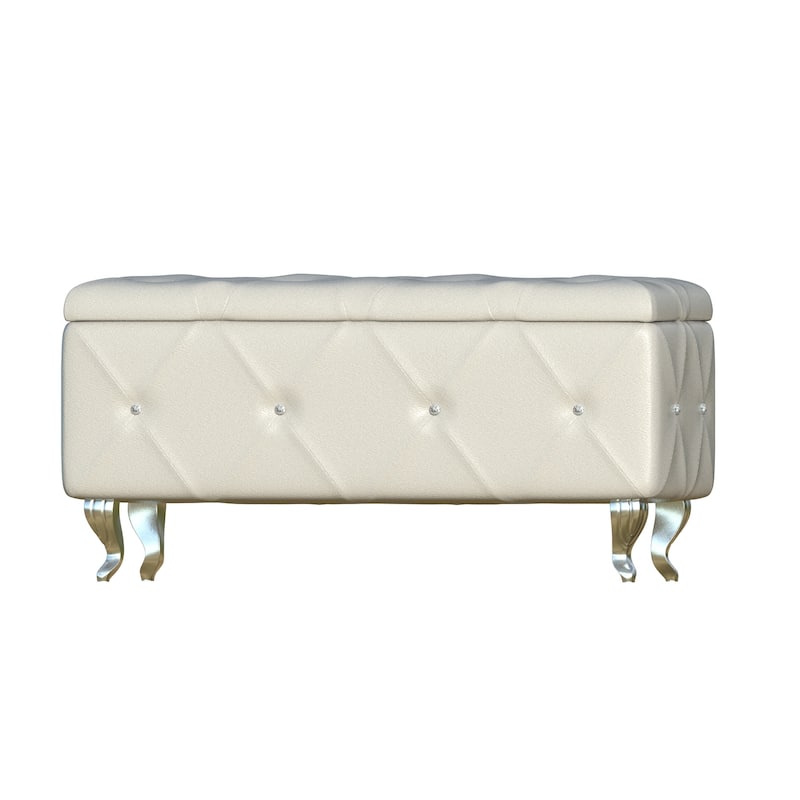 Upholstered Tufted Storage Bench