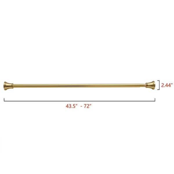 dimension image slide 5 of 6, Utopia Alley Adjustable 72-Inch Shower Curtain Tension Rod - Rust-Proof Aluminum with Rubber End Cap, No Drill Installation