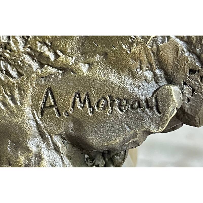 French Bronze Statue Sculpture Young Lovers Romance Anniversary Figure Decor 14 Inches X 7.5 Inches