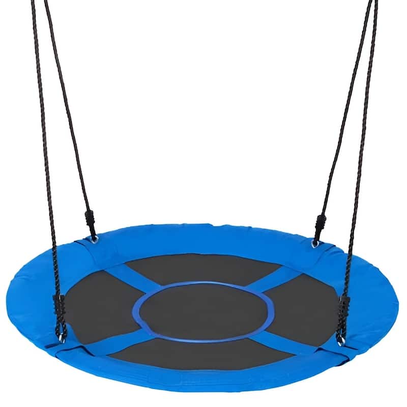 Blue 900D Oxford Saucer Swing, 40 inches Tree Seat with Steel Frame, 750lb Capacity - 40" L x 2" H