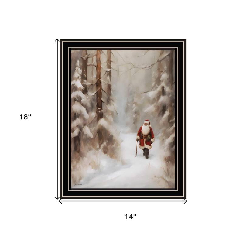 HomeRoots Santa's Winter Stroll Black Framed Wall Art