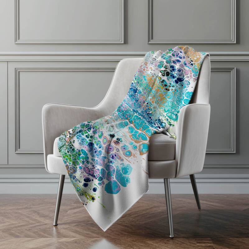 Premium Machine Washable ASB65 Abstract Modern Sherpa Throw Blanket