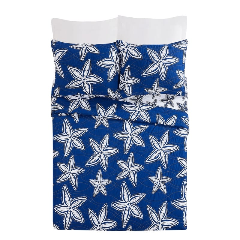 Sea Star Cotton Reversible Quilt Set by Kate Nelligan