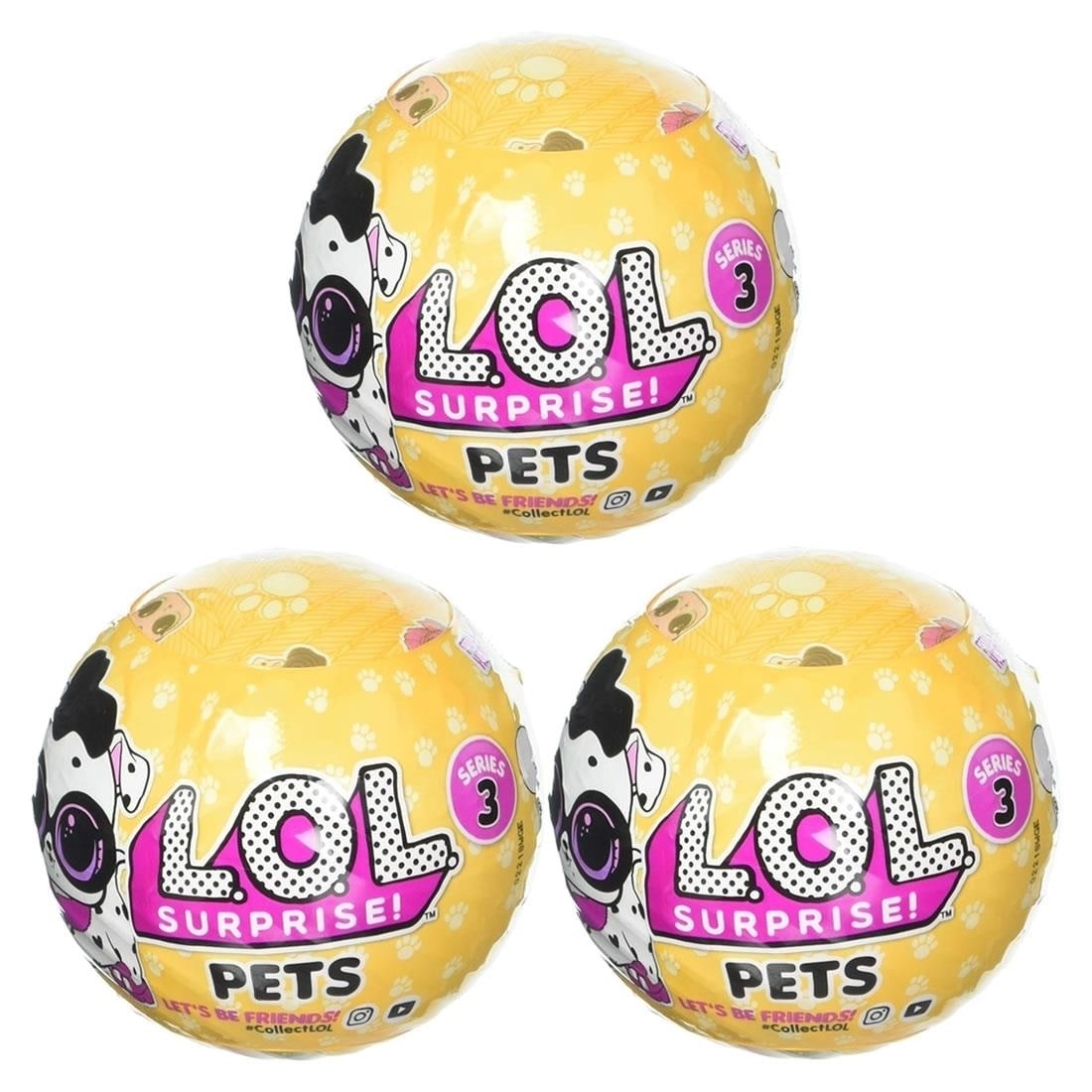 L O L Surprise Pets Series 3 Wave 2 Pack Of 3 Dalmation Doll Balls