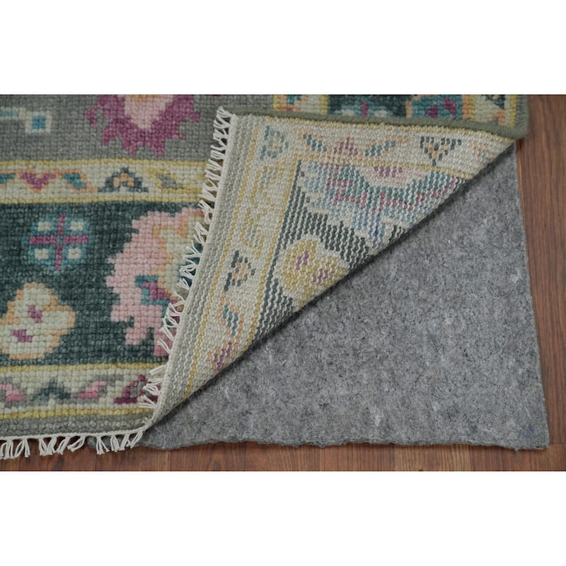 Oushak Style Area Rug Hand-Knotted Wool Carpet - 5'0" x 8'1"