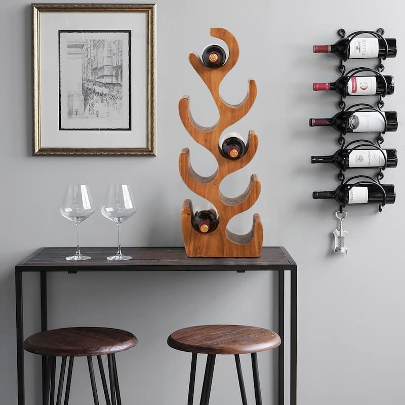 Greenage Suarwood Tree Shaped Wine Rack Freestanding Wine Storage