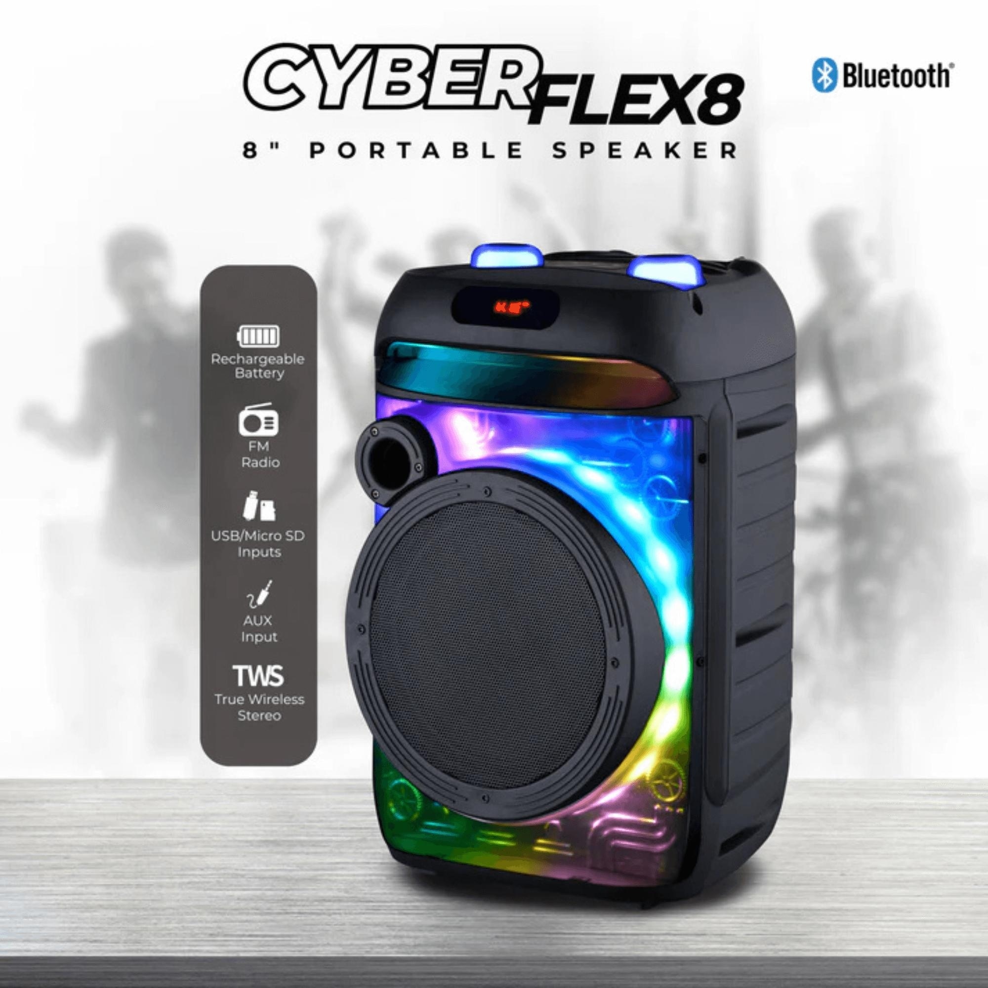 IQ Sound CYBER FLEX8 8-Inch Portable Bluetooth Speaker - Overstock