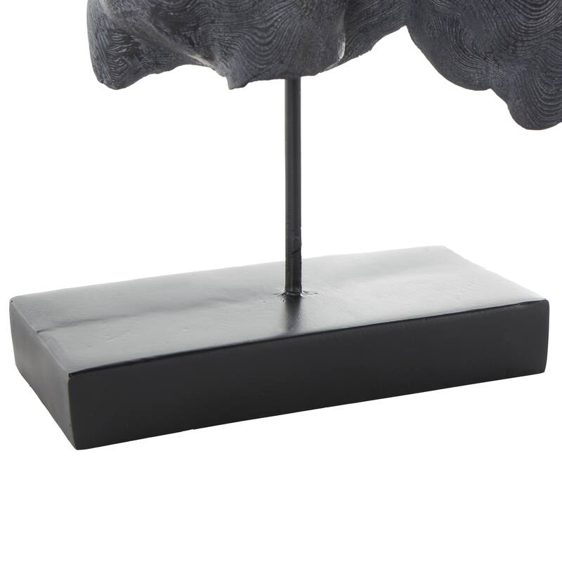 Resin Horse Bust Inspired Decorative Sculpture with Black Stand - Black - Roche River Decor