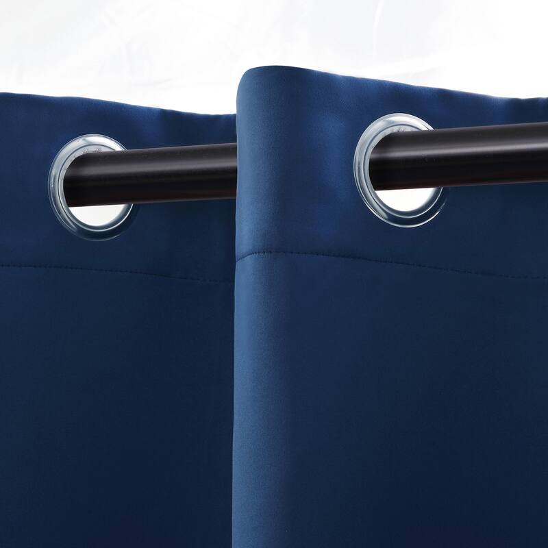 Modern Solid Room Darkening Blackout Curtains, Rod Pocket, Set of 2