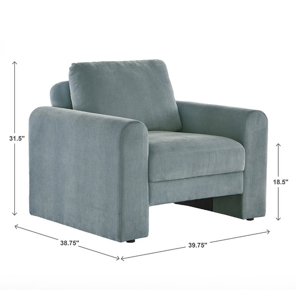 dimension image slide 1 of 2, Platt Rounded Arm Chenille Upholstery Accent Chair by iNSPIRE Q Modern