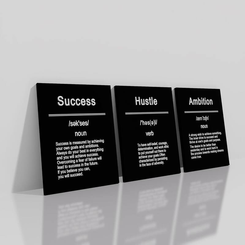 Inspirational Canvas Wall Art Poster Print Motivational Success - 12 x 16