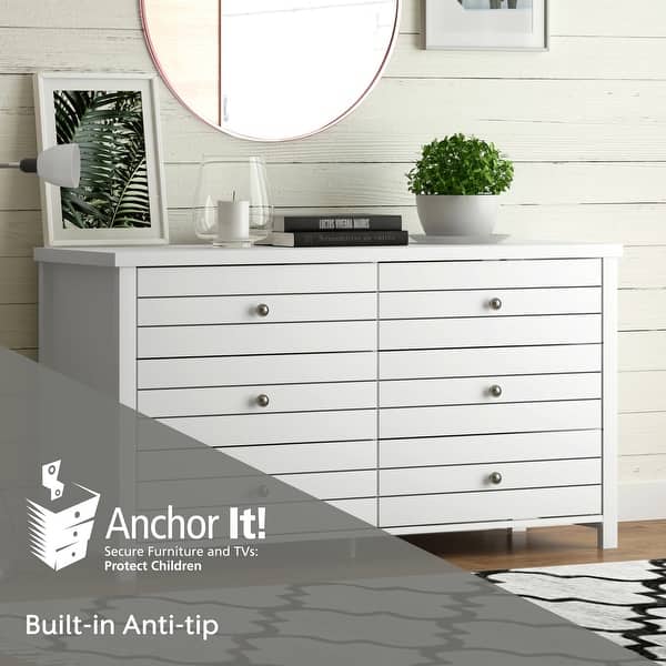 living essentials by hillsdale modern wood 6 drawer dresser Hillsdale Living Essentials 6 Drawer Dresser with Metal Knobs - On Sale - Bed Bath & Beyond