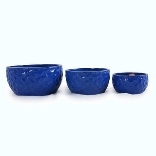 3-Piece Ceramic Planter Set, Modern Indoor & Outdoor Flowerpots