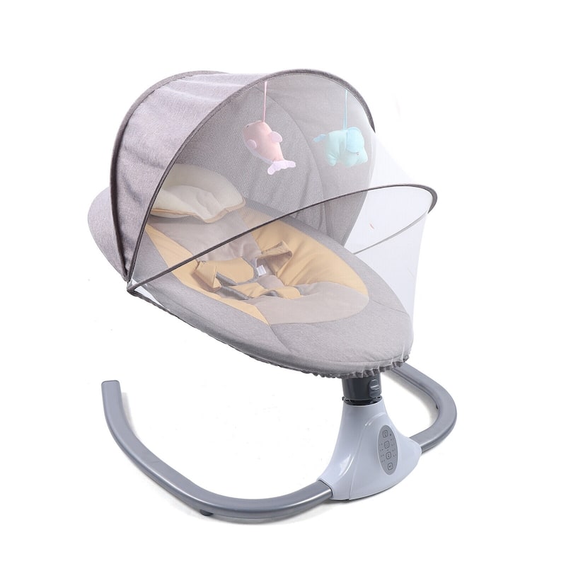 Lofn Electric Baby Bouncer Bluetooth Swing Chair Cradle Rocking Bassinet - Gray