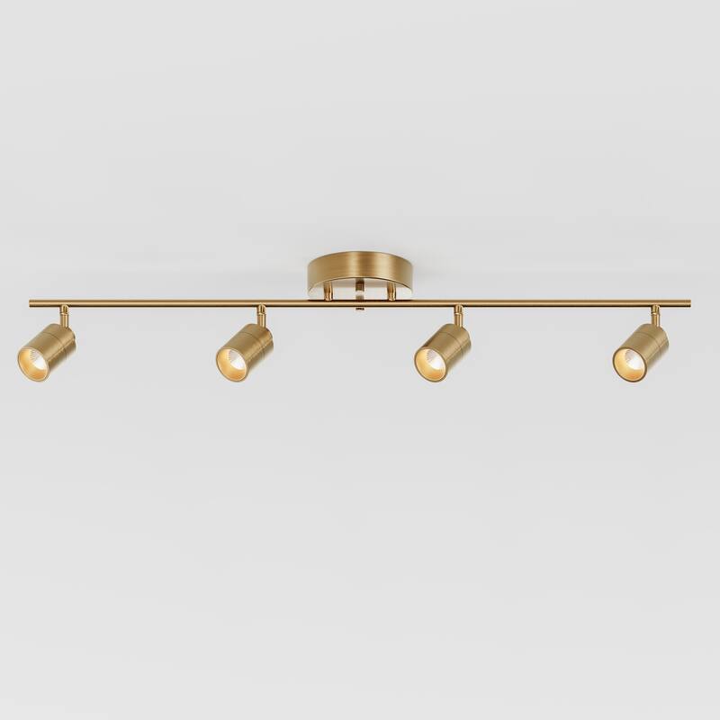 VidaLite - Shura 4-Light LED Fixed Tracklight kit 3000k, Brushed Brass - Brass