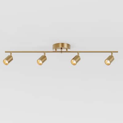 VidaLite - Shura 4-Light LED Fixed Tracklight kit 3000k, Brushed Brass