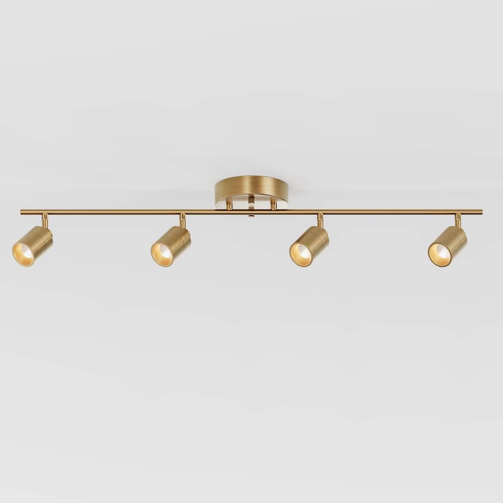VidaLite - Shura 4-Light LED Fixed Tracklight kit 3000k, Brushed Brass