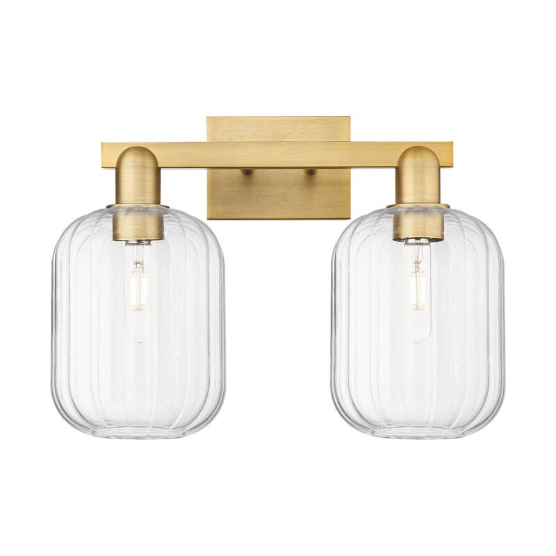 Innovations Lighting 716-2W-14-16-7 Preston Vanity Preston 2 Light 16" - Brushed Brass / Clear
