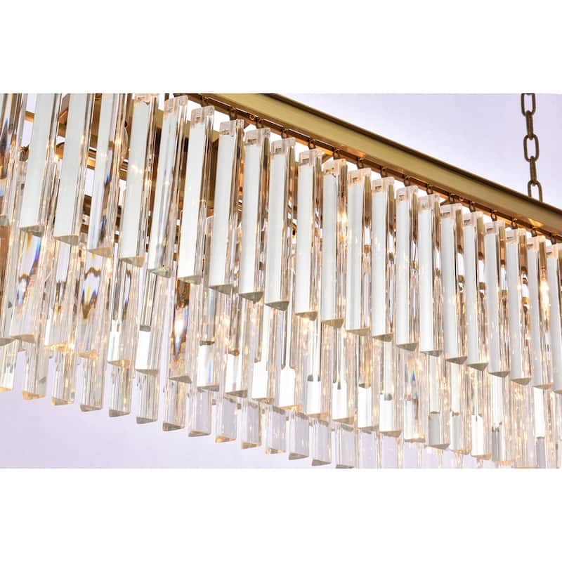 Indigo Home rectangle crystal chandelier in satin gold