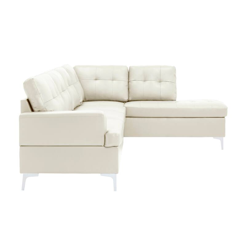 McCafferty Faux Leather Sectional Sofa with Ottoman