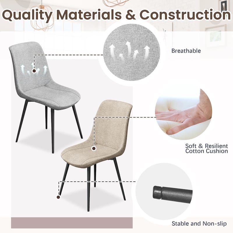 EROMMY Space-Saving 47.2" Round Dining Table Set for 4 - Ideal Small Kitchen & Dining Room Furniture, Includes 4 Chairs