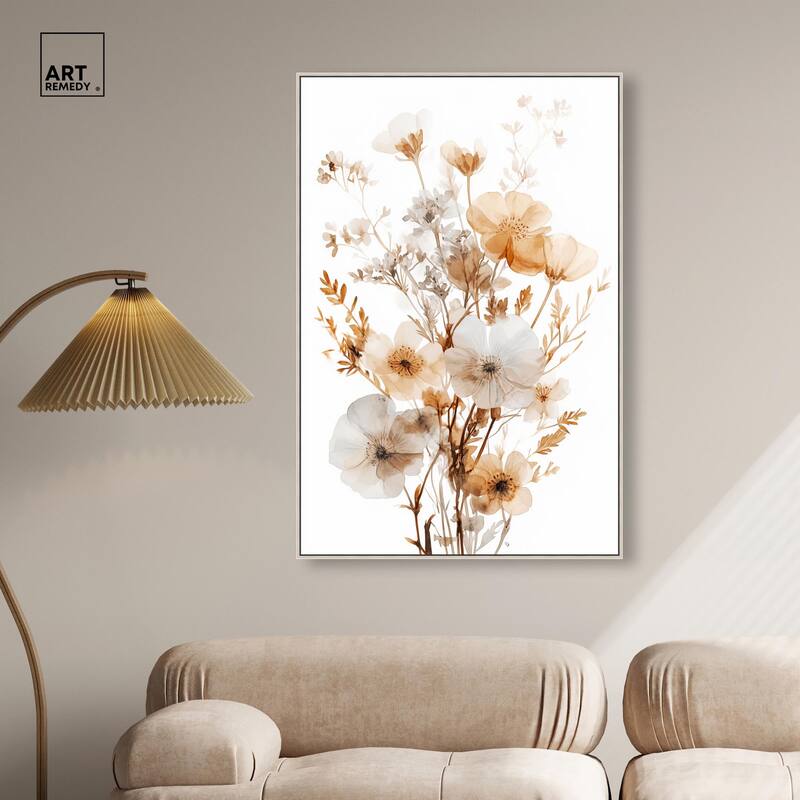 Parchment Petals Canvas by Art Remedy