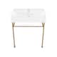 Claire Ceramic Console Sink White Basin Gold Legs