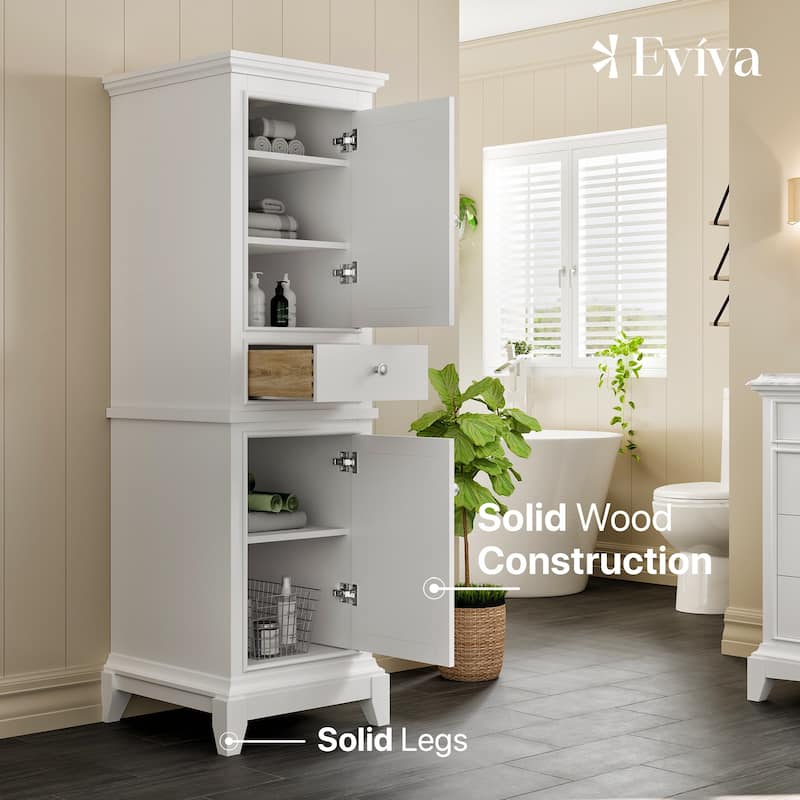 Eviva Elite Stamford 24" White Freestanding Linen Cabinet