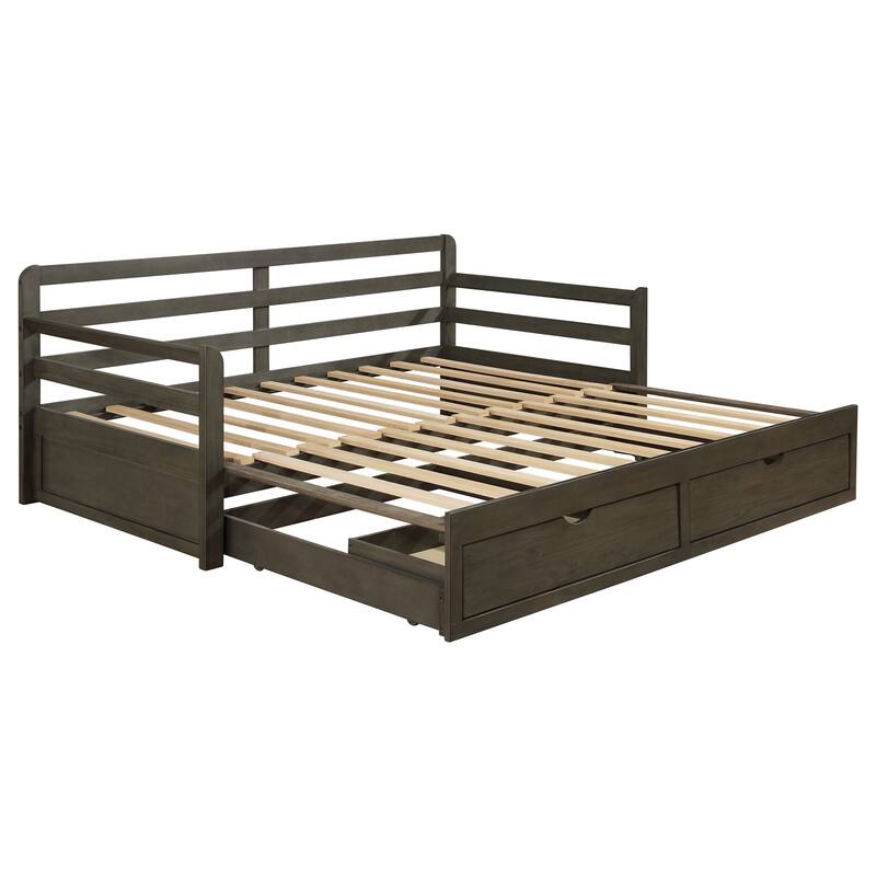 Sorrento 2-drawer Twin XL Daybed with Extension Trundle Grey - Grey - King