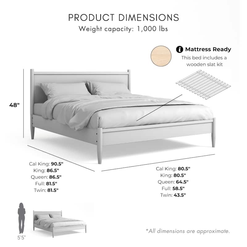 Furniture of America Fopp Mid-century Solid Wood Platform Bed