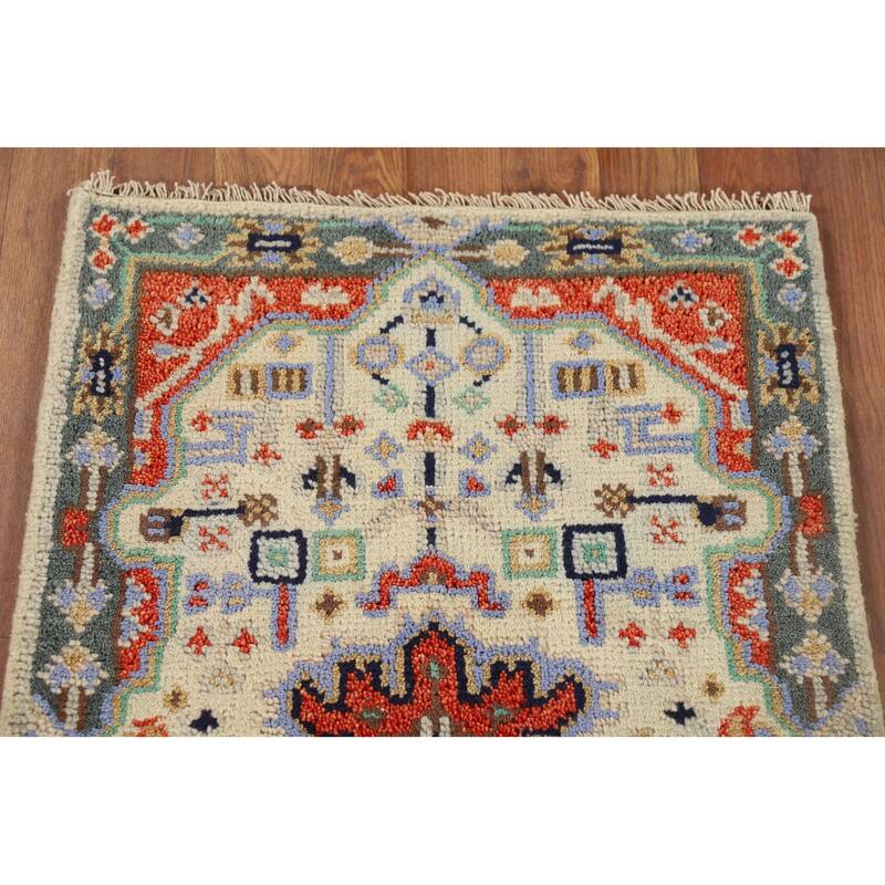 Geometric Kazak Indian Accent Rug Handmade Wool Carpet - 2'0" x 3'0"